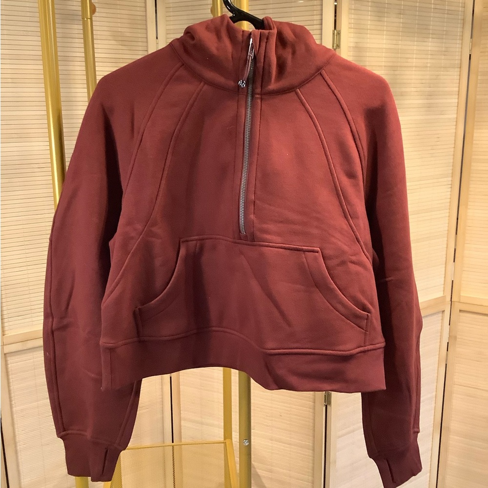 Lululemon Women's Half-Zip Pullover Scuba Hoodie - Rust brand new w tags